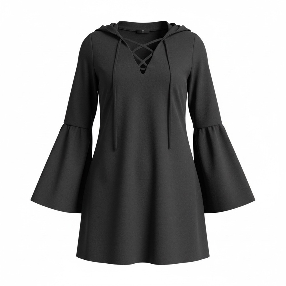 Missguided Women's Long Sleeve Cross Over Dress Black Size Medium